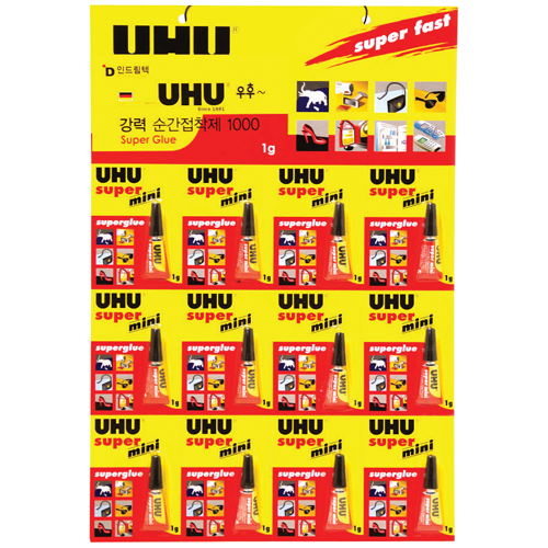 [UHU]순간접착제-강력순간1000(1g)-12pcs (단종)