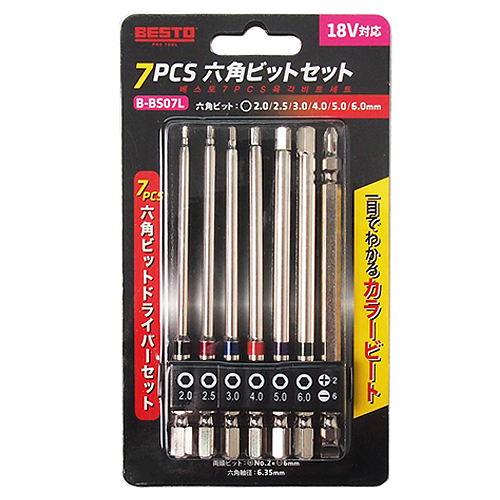 [베스토]육각비트셋트(7PCS) B-BS07L(110mm)