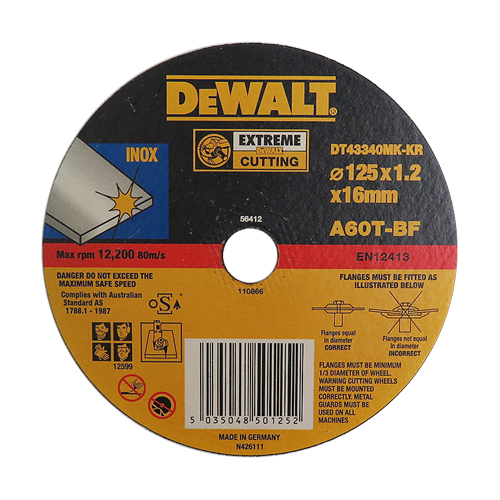 디월트 절단석 DT43340MK 125mm(5)-25pcs(내경16mm)