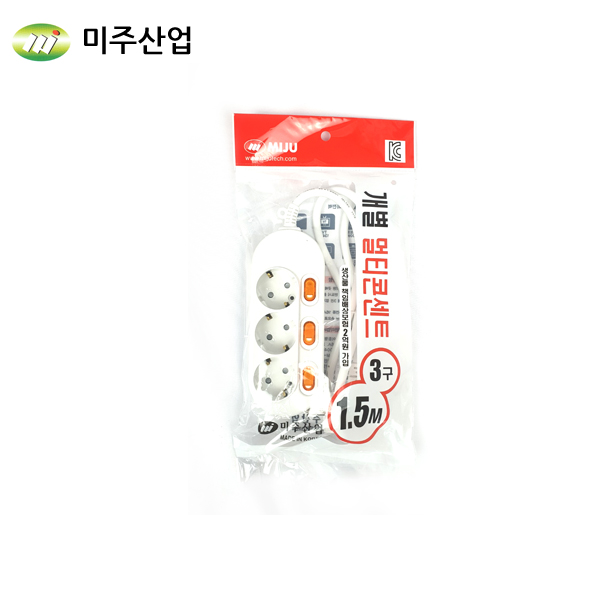 [미주]접지개별스위치 3구1.5M